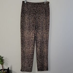 VTG Philippe Adec Pants Sz 12 Mob Wife Animal Print Quiet Luxury Winter
